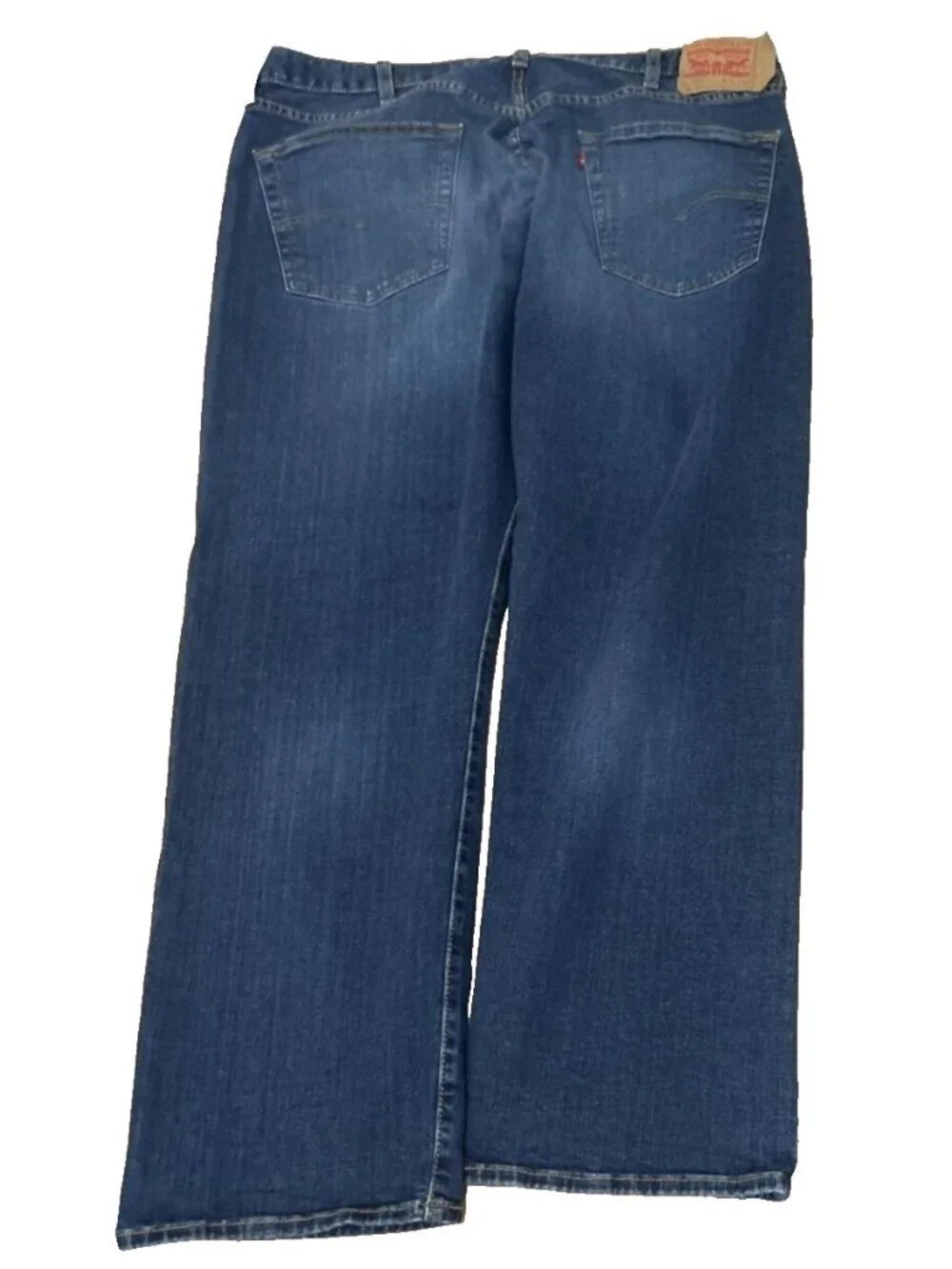 Levis Blue 501 Jeans Original Straight Fit Button Fly Mens Size 42x30
